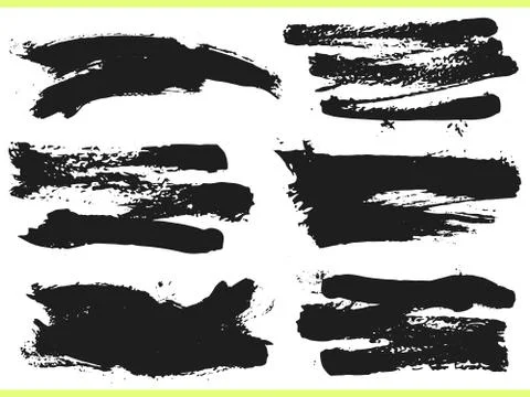 Set of Black ink vector stains Stock Illustration