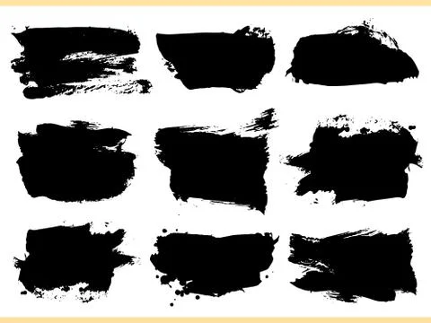 Set of Black ink vector stains Ilustración de archivo