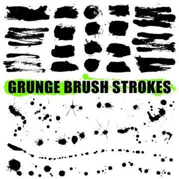 Set of Black ink vector stains Stock Illustration