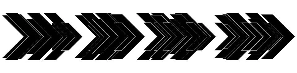 Set of black isolated vector abstract technology arrows Stock Illustration