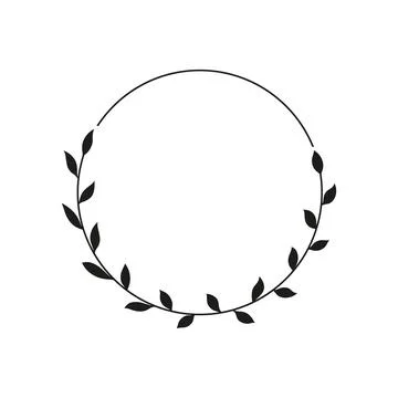 Set of black laurels frames branches. Stock Illustration