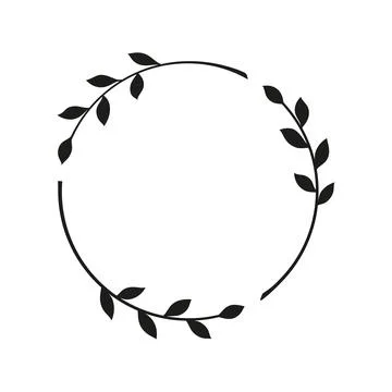 Set of black laurels frames branches. Stock Illustration