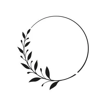 Set of black laurels frames branches. Stock Illustration