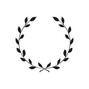 Set of black laurels frames branches. Stock Illustration