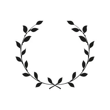 Set of black laurels frames branches. Stock Illustration