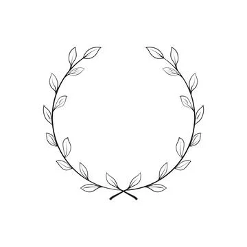 Set of black laurels frames branches. Stock Illustration