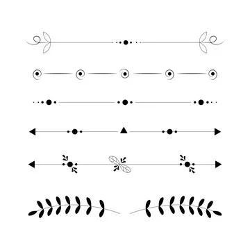 Set of black lines ornaments, frames for illustrations on a white background  Illustrazione stock