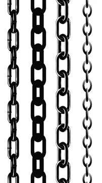 Set Of Black Metal Chains Vector Illustration Stock Illustration
