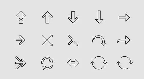 Set of black navigation arrows and symbols Illustrazione stock