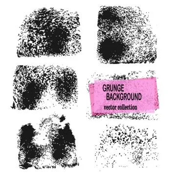Set of black paint, ink brush strokes, brushes, lines. Dirty artistic desig.. Stock Illustration