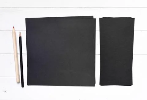 Set of black paper Stock Photos
