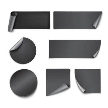 Set of black paper stickers イラスト素材