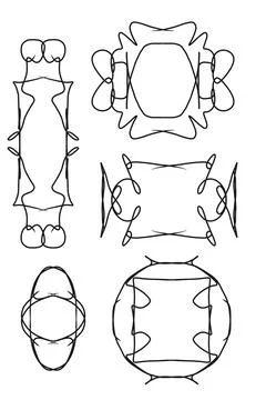 Set of black patterns, frames on white for your design. Stock Illustration