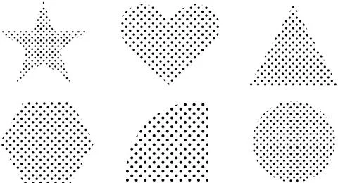 Set of Black Polka Dot Pattern Background Illustration Design Stock Illustration