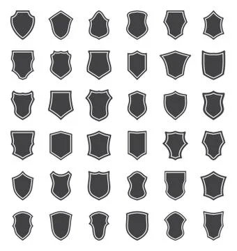 Set of black shields Stock Illustration