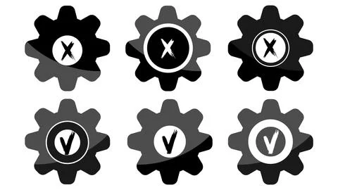 Set of black sixes with shadow, new business idea concept Stock Illustration