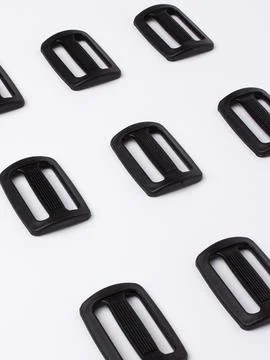Set of black slide buckles variant Stock Photos
