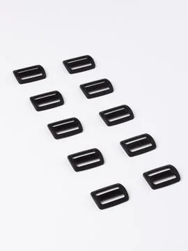 Set of black slide buckles variant two Stock Photos