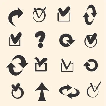 Set of black symbols. Illustrazione stock