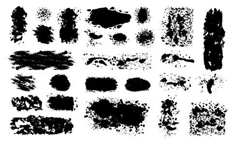 Set of black template and design elements grunge spots vector Illustrazione stock