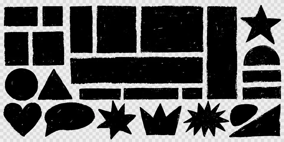 Set of Black Torn Paper Frames. Illustrazione stock