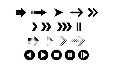 Set of black vector arrows. Arrow icon. Arrow vector icon. Arrow. Arrows vect Stock Illustration