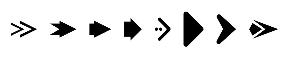 Set of black vector arrows. Arrow icon. Arrow vector icon. Arrow. Arrows vector Illustrazione stock