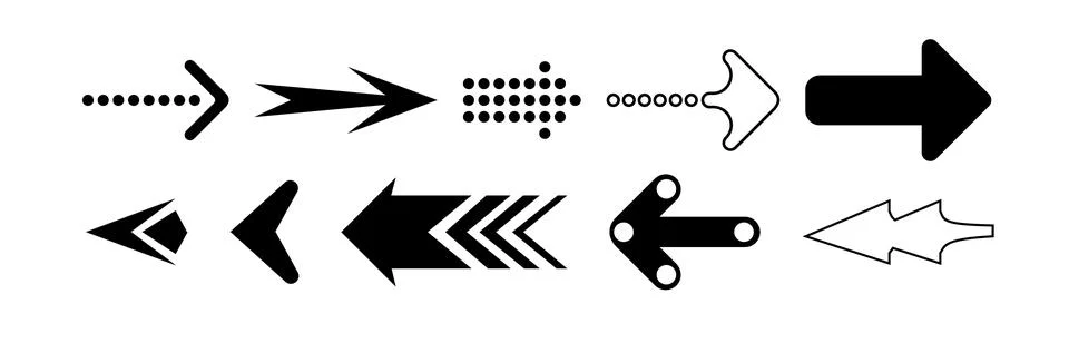 Set of black vector arrows. Arrow icon. Arrow vector icon. Arrow. Arrows vector 스톡 일러스트