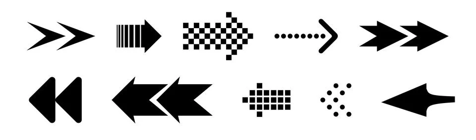 Set of black vector arrows. Arrow icon. Arrow vector icon. Arrow. Arrows vector 스톡 일러스트
