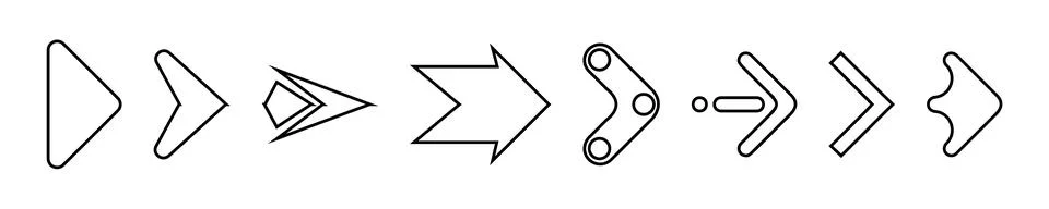 Set of black vector arrows. Arrow icon. Arrow vector icon. Arrow. Arrows vector Illustrazione stock