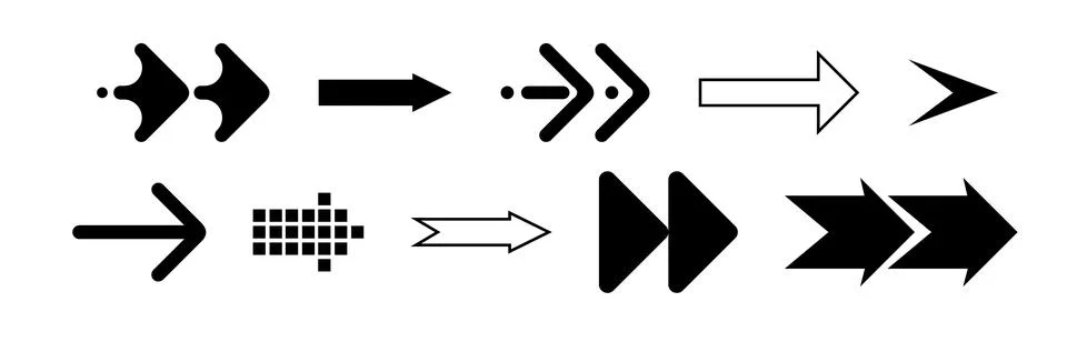 Set of black vector arrows. Arrow icon. Arrow vector icon. Arrow. Arrows vector 스톡 일러스트