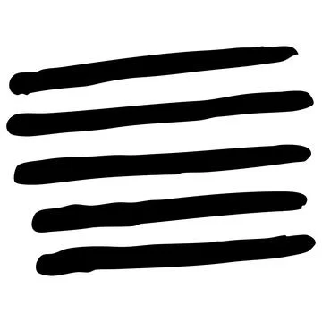 Set of Black Vector Brush Doodle Strokes. Stock Illustration