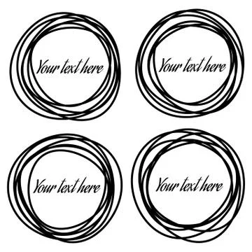 Set of black vector circles Stock Illustration