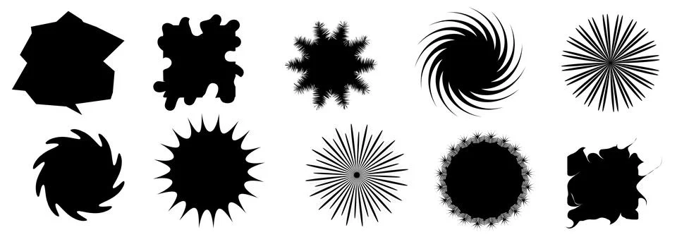 Set of black vector geometric design elements and abstract graphic shapes f.. 库存插图