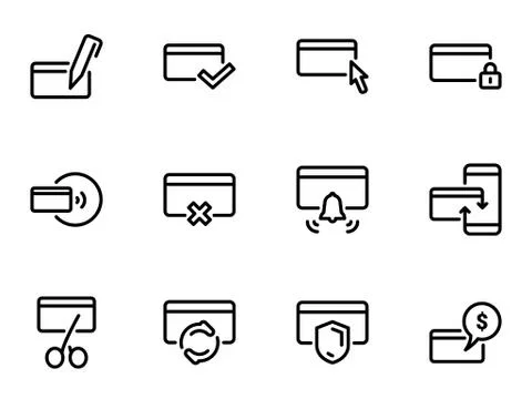 Set of black vector icons, isolated against white background. Illustration on 库存插图
