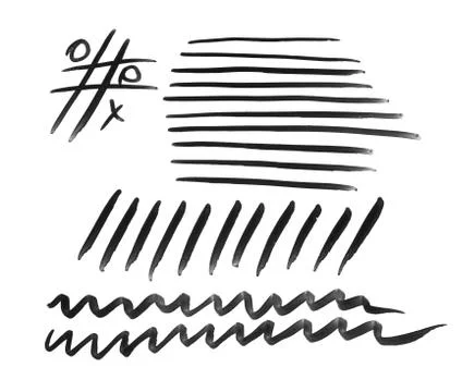 A set of black wavy lines Stock Photos