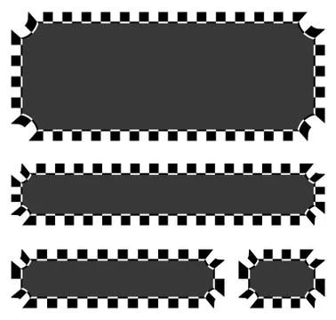 Set of blank banners, plaques with checkered borders for racing, auto sport,  Stock Illustration
