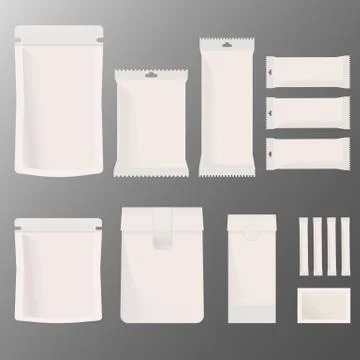 Set of blank boxes. Retail package mockup Stock Illustration