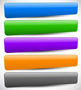 Set of blank button backgrounds in different colors. Vector design elements Stock Illustration