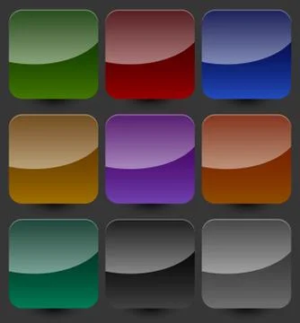 Set of blank button backgrounds in different colors. Vector design elements 스톡 일러스트