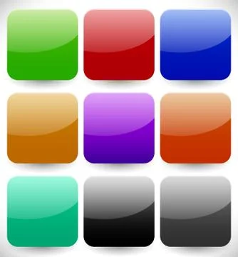 Set of blank button backgrounds in different colors. Vector design elements イラスト素材