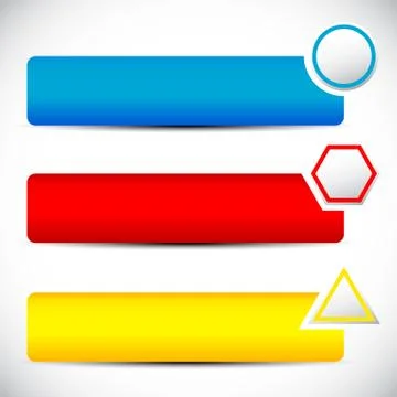 Set of blank buttons with circle, octagon and triangle shapes, signs 스톡 일러스트