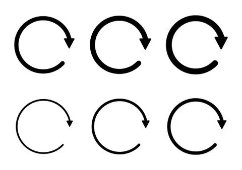 Set of blank circular symbol, arrow icon, refresh graphic vector. Collection Stock Illustration