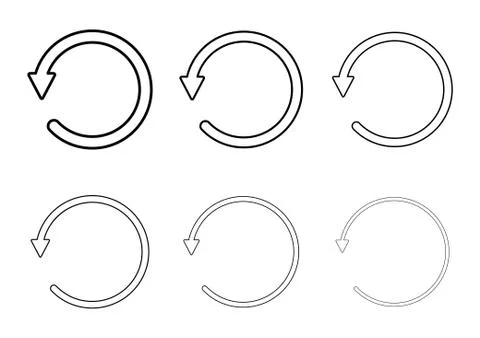 Set of blank circular symbol, arrow icon, refresh graphic vector. Collection 스톡 일러스트