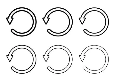 Set of blank circular symbol, arrow icon, refresh graphic vector. Collection Stock Illustration