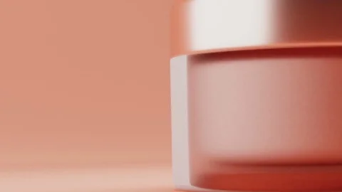 Set Blank cosmetic packaging mock up, pastel orange background, 3d rendering Stock Footage 124882655
