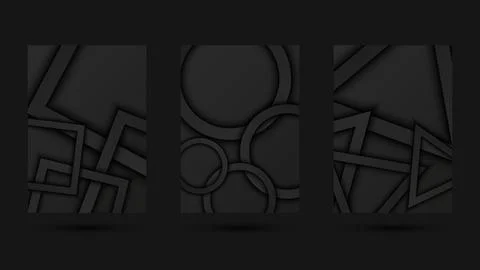 Set of blank dark gradient mockup posters or banners a4 format templates with Stock Illustration