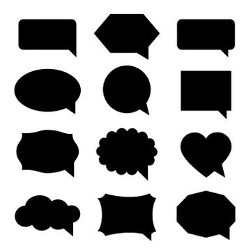 Set of Blank empty speech bubble Vector.	 Stock Illustration