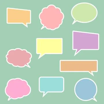 Set blank empty speech bubbles Stock Illustration