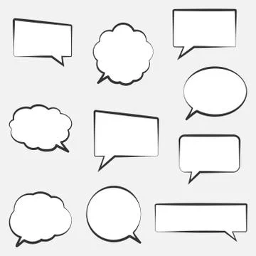 Set blank empty speech bubbles Stock Illustration
